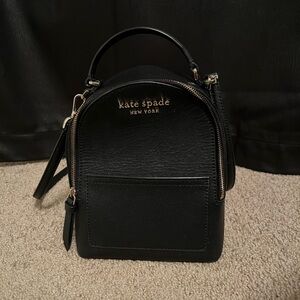 Kate Spade Black Backpack with Gold Details